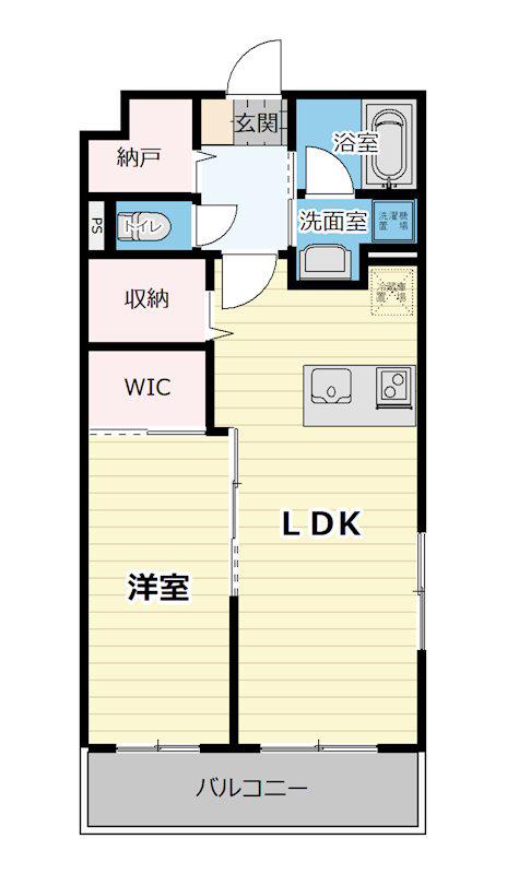 プリーマS(1LDK/4階)の間取り写真