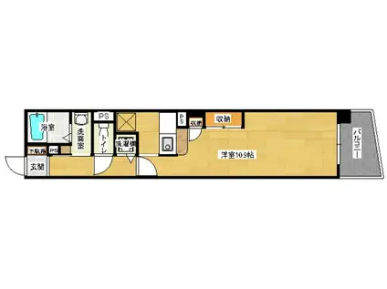 ベルパッソ十日市(1K/10階)の間取り写真