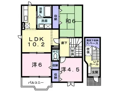 ヴィラ カリョウビンガ(3LDK/2階)の間取り写真