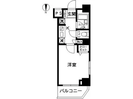 スカイコート錦糸町第2(1K/11階)の間取り写真