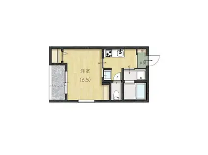 REVE宇品西(1K/3階)の間取り写真