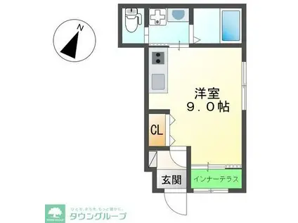 メゾンアイリス湘南II(ワンルーム/1階)の間取り写真