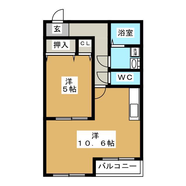 ベルコート(1LDK/1階)の間取り写真