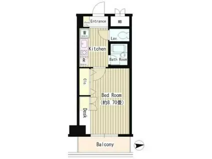 協和高輪マンション(1K/8階)の間取り写真