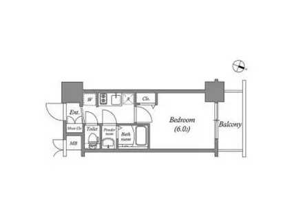 アドバンス大阪フルーヴ(1K/7階)の間取り写真