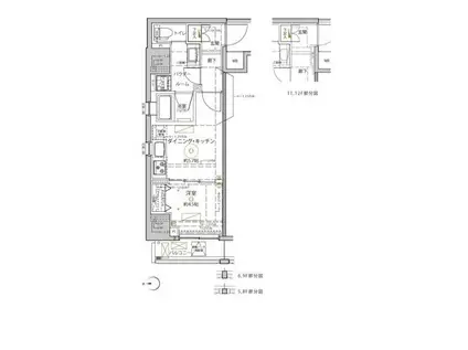 クレイシア秋葉原ラグゼスウィート(1DK/2階)の間取り写真