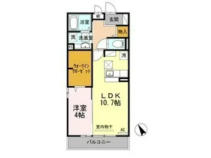 サンフォレストIII(1LDK/1階)の間取り写真