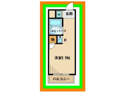 エミグラント多摩川(1K/2階)の間取り写真