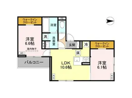 D-ROOM大林PJ(2LDK/1階)の間取り写真