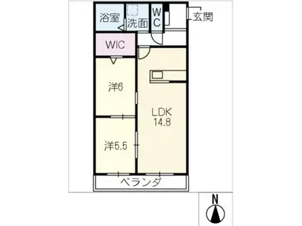 フロイデ(2LDK/2階)の間取り写真