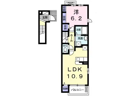 SUNRISESTAGEIII(1LDK/2階)の間取り写真