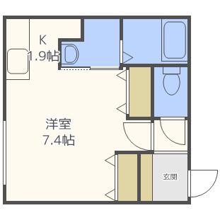 FLOS PROVA(1K/2階)の間取り写真