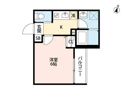 エルシーク南与野(1K/3階)の間取り写真