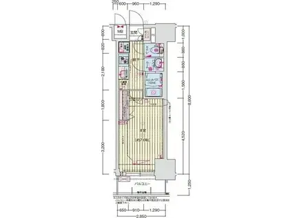 プレサンス上前津オレシア(1K/7階)の間取り写真