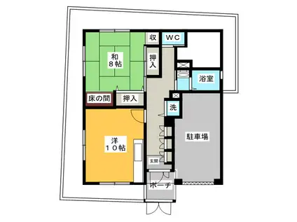 東京メトロ千代田線 町屋駅 徒歩2分 3階建 築28年(1LDK/1階)の間取り写真
