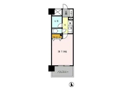 ベイフロント大手門(1K/4階)の間取り写真