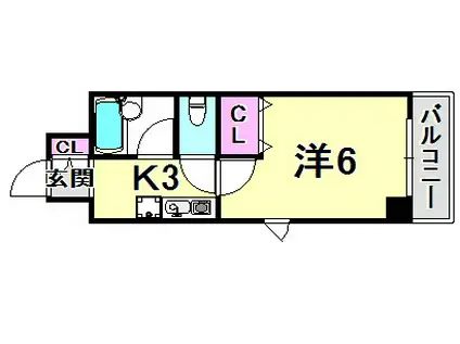パルメーラ甲子園口(1K/3階)の間取り写真
