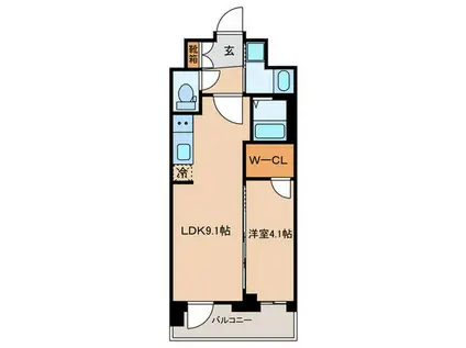 プレサンス十条凛華(1LDK/4階)の間取り写真
