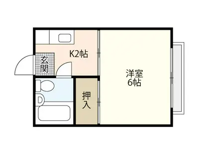 アレイ牛田(1K/1階)の間取り写真