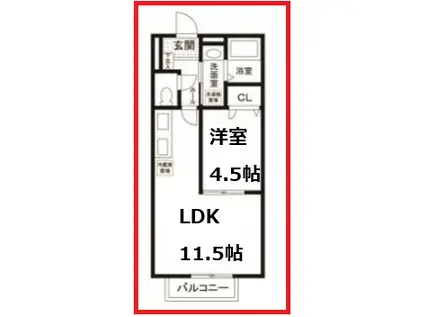 フォレスト サイド(1LDK/1階)の間取り写真