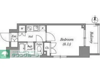 ステーションフロント両国(1K/2階)の間取り写真