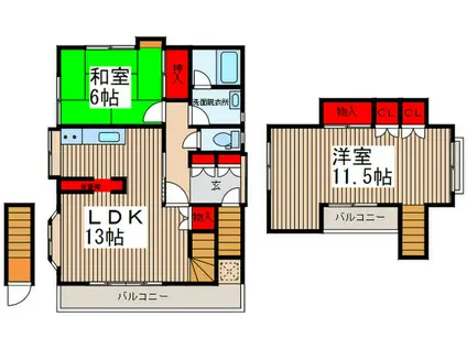 NSハウス(2LDK/2階)の間取り写真