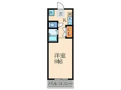 パンセ堀川(1K/9階)の間取り写真