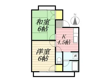 セイワハイツI(2DK/1階)の間取り写真