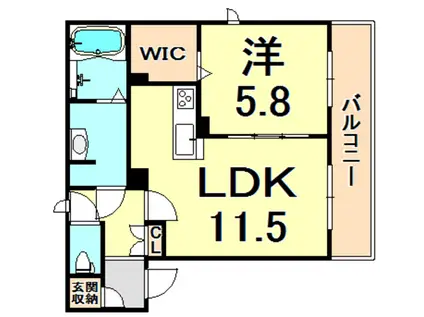 SOL.LEVANTE(1LDK/2階)の間取り写真