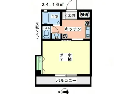 ハイムグレース(1K/3階)の間取り写真