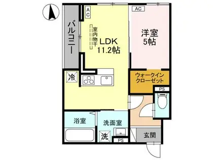 草加市氷川町PJIV A(1LDK/3階)の間取り写真