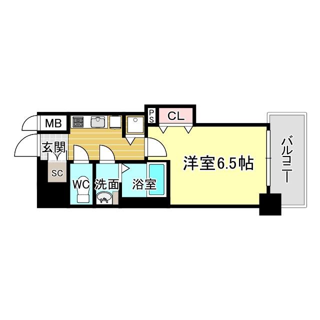 レオンコンフォート難波ミラージュ(1K/6階)の間取り写真