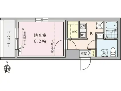 ラシクラス上井草(1K/3階)の間取り写真
