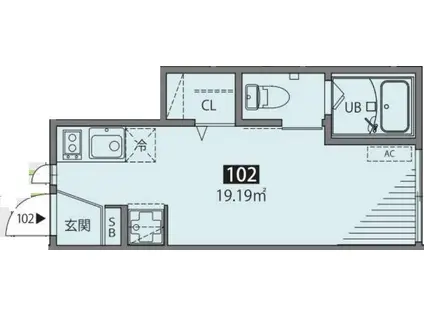 リーフテラス仙川(ワンルーム/1階)の間取り写真