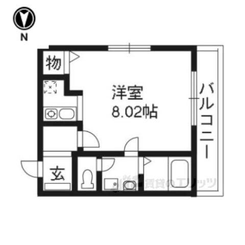 PARKSIDE秀泉(1K/1階)の間取り写真