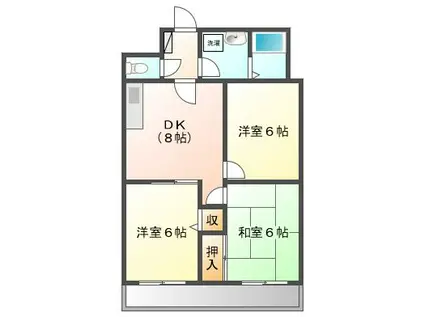 メゾン雅(3DK/3階)の間取り写真