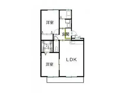 プランドール妙典K・T・M(2LDK/2階)の間取り写真