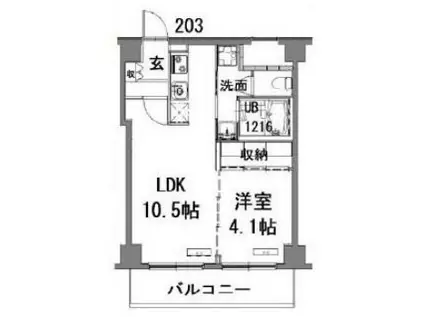 西川口グリーンマンション(1LDK/2階)の間取り写真