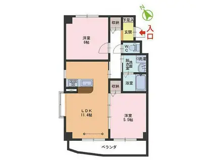 PRIME・21(2LDK/2階)の間取り写真