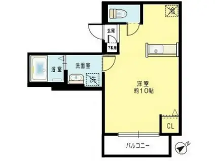 ラ・ルーチェ(ワンルーム/3階)の間取り写真