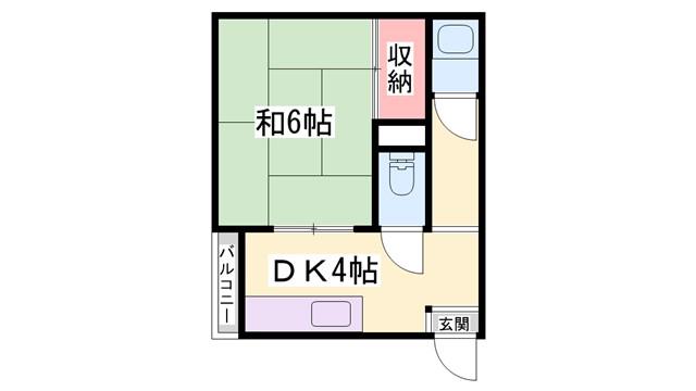 GORIハイツ(1DK/2階)の間取り写真