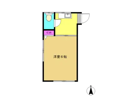 矢壁アパート(1K/2階)の間取り写真