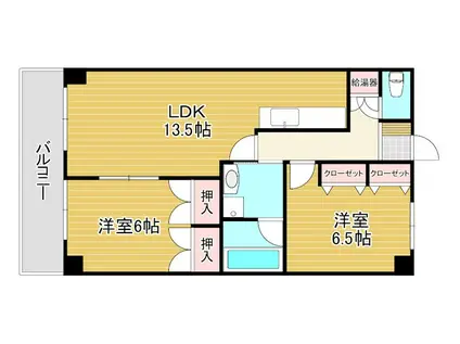 カームネス長谷(2LDK/4階)の間取り写真