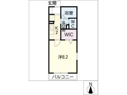 VIEWCOURTIII(1K/2階)の間取り写真