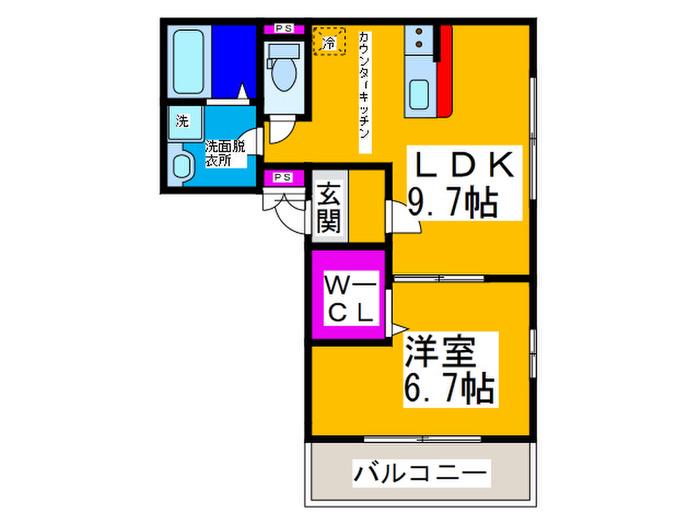 ALEGRIA新金岡(1LDK/2階)の間取り写真