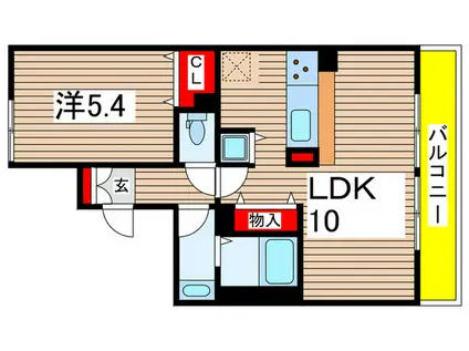 ウィルテラス千葉中央(1LDK/4階)の間取り写真