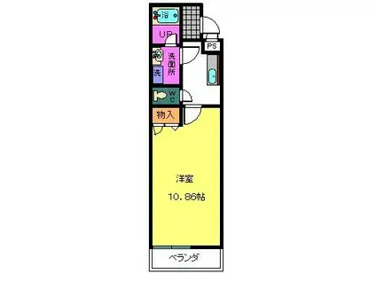 フジパレス太田(1K/2階)の間取り写真