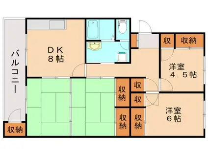 サンコー枝坂コーポ(4DK/2階)の間取り写真