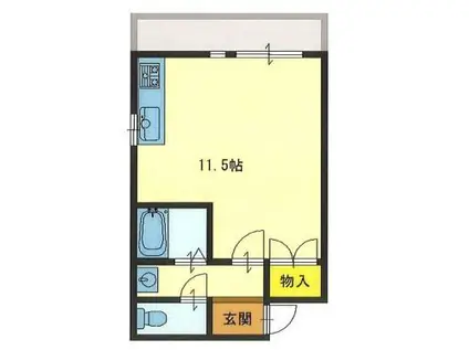 マスターズエル松ノ浜582(ワンルーム/3階)の間取り写真