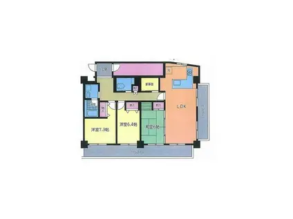 ラックス常磐町 202(3SLDK/2階)の間取り写真